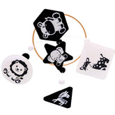 Vlokup Montessori mobile for crib with black-and-white contrast supports early visual exploration.