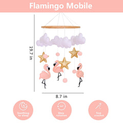 Vlokup pink flamingo nursery mobile for girls enhances decor and playful ambience