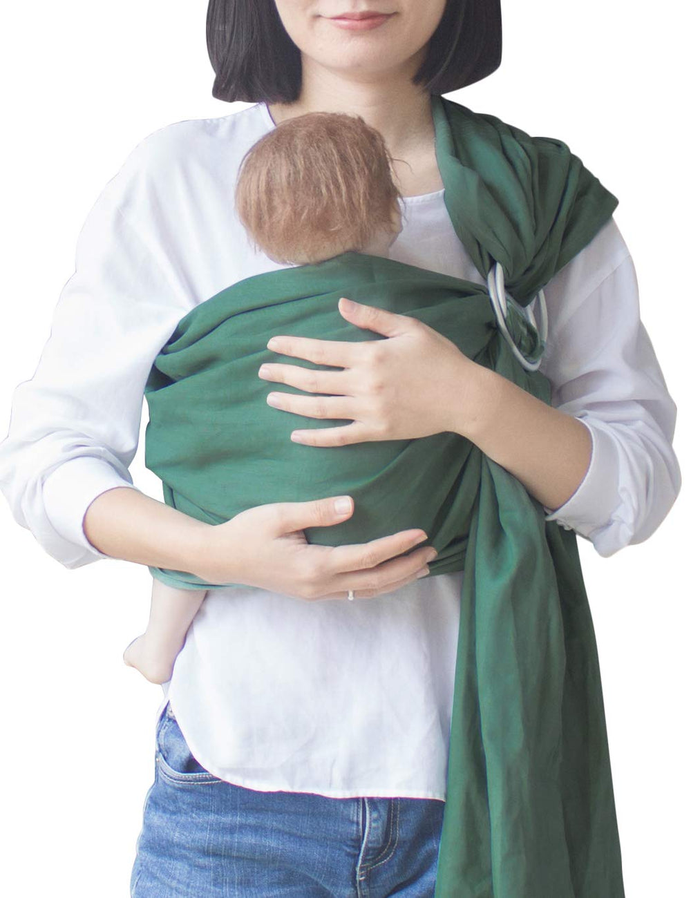 Vlokup ring sling green highlights close bonding for on-the-go feeds.