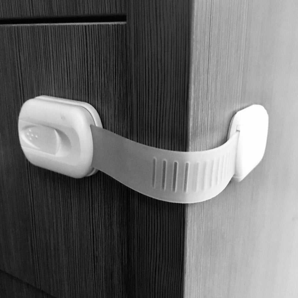 Vmaisi cabinet locks with adhesive for no-drill mounting and quick safety.
