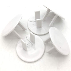 Close-up of Vmaisi round-plug outlet covers highlights a simple, secure design.