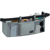 VMEECARL universal double stroller organizer front view keeps bottles and snacks within reach