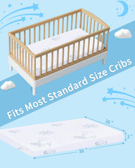 VMFKPNR Pack and Play Mattress breathable foam detail promotes air circulation and comfort.