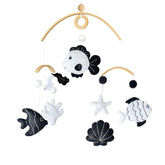 VN3BTOY Montessori Baby Mobile: black-and-white fish supports newborn visual development.