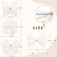 VOBOBE large white pearl bow fits toddlers and older kids with charming style