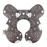 Vocheer Baby Travel Pillow elephant front view shows plush cotton fabric for comfy support on the go.