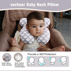 vocheer Baby Travel Pillow soft fabric close-up highlights plush PP cotton fill.