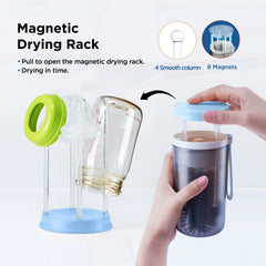 VOGOGE all-in-one organizer blue keeps brushes and soap neatly stored.
