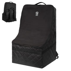 V VOLKGO extra padded car seat travel bag with wheels improves airport maneuverability and protection.