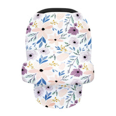 Vollmic car seat cover with privacy floral purple provides full coverage and shade.