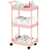 Volnamal baby diaper caddy pink front view for quick night time diapering access