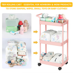 Volnamal diaper cart with 360 degree wheels enables easy mobility