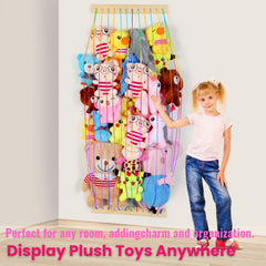 VOMELON rainbow elastic rope hammock adds colorful toy storage.