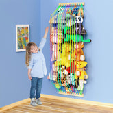 VOMELON stuffed animal storage hammock on wall keeps toys organized.