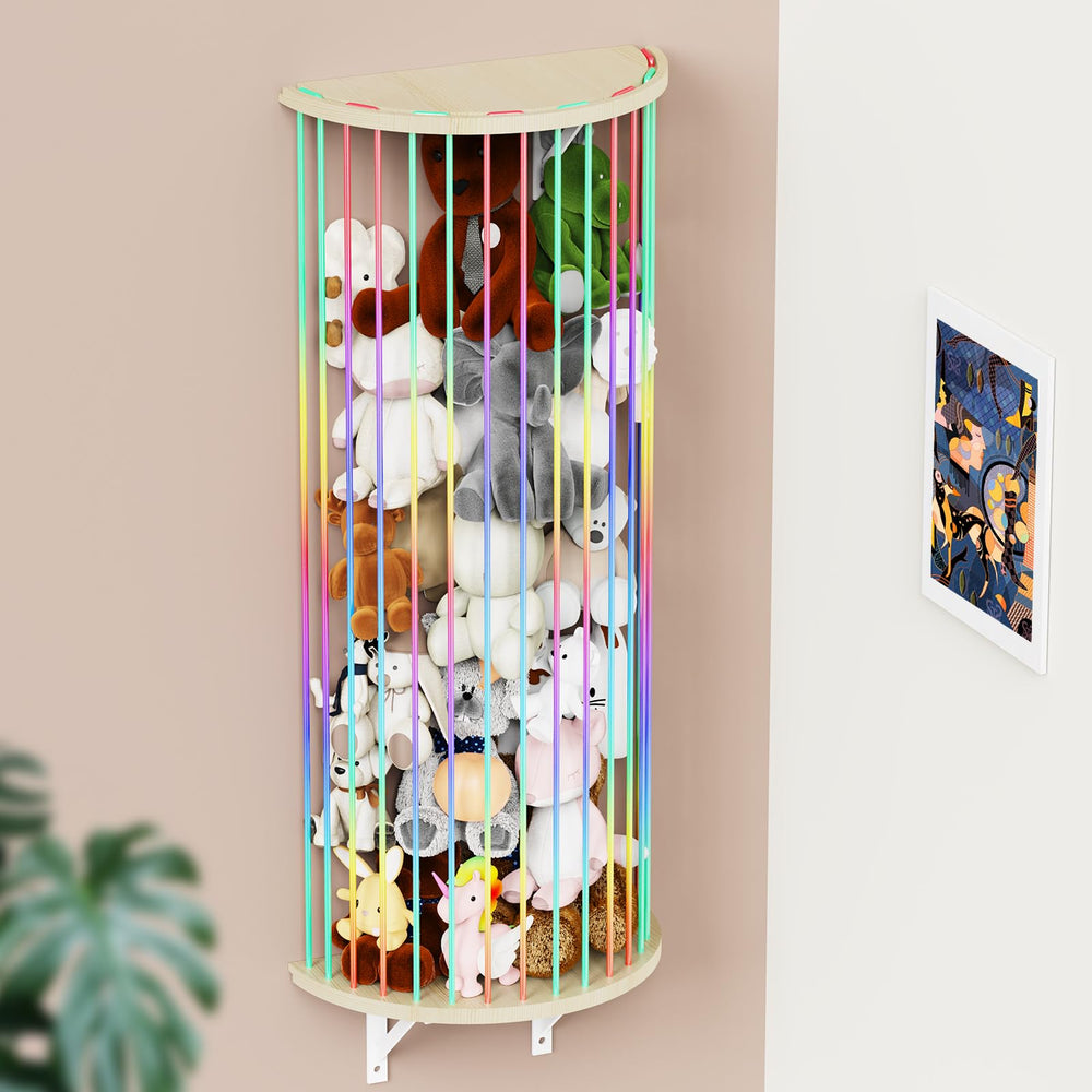 VOMELON wall-mounted wooden half-circle hammock showing space-saving storage