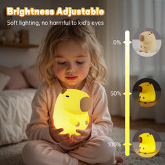 VoMii Capybara Night Light timer controls, easy dimming and scheduling.