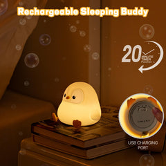 VoMii Penguin Night Light dimmable touch control for easy brightness.