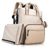VONAL Khiki diaper bag showing full capacity for baby essentials during travel