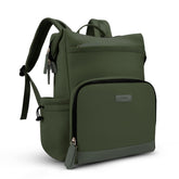 VONAL neoprene diaper bag backpack green side view for stylish everyday parenting on the go
