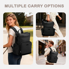 VONAL neoprene diaper bag backpack inside-changing-pad image highlights on-the-go hygienic diaper changes.