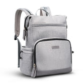 VONAL Neoprene Diaper Bag Gray exterior offers discreet stylish travel companion.