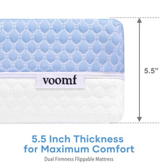 voomf gel-infused memory foam side provides plush, refreshing support for active toddlers