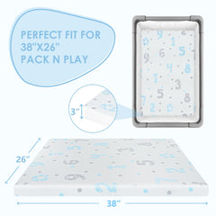 voomf pack-n-play dual-sided memory foam shows versatile support for infants and toddlers