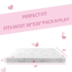 voomf Pack N Play mattress non-slip bottom demonstrates stable placement during play.