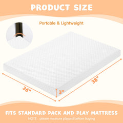 voomf pack n play mattress pad non-slip bottom ensures stable play and sleep.