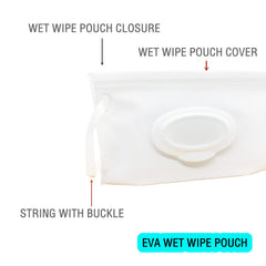 VOONGOR wet wipe pouch hanging loop shown for stroller attachment