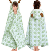 VOOVA & MOVAS kids bath towel with elk hood showing plush cotton softness for gentle skin.