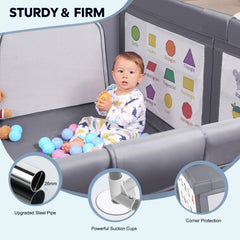 Voovc playpen durable frame ensures stable boundaries during playtime exploration