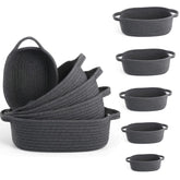 VOOWO 5-piece rectangular basket set on display for versatile home organization.