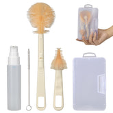 VOOWO baby bottle brush travel kit in compact case for convenient on-the-go cleaning.