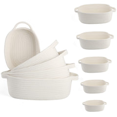 VOOWO extra-small rectangular rope basket for keys keeps small essentials tidy.