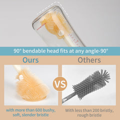 VOOWO straw cleaner with dense bristles ensures interior cleaning.