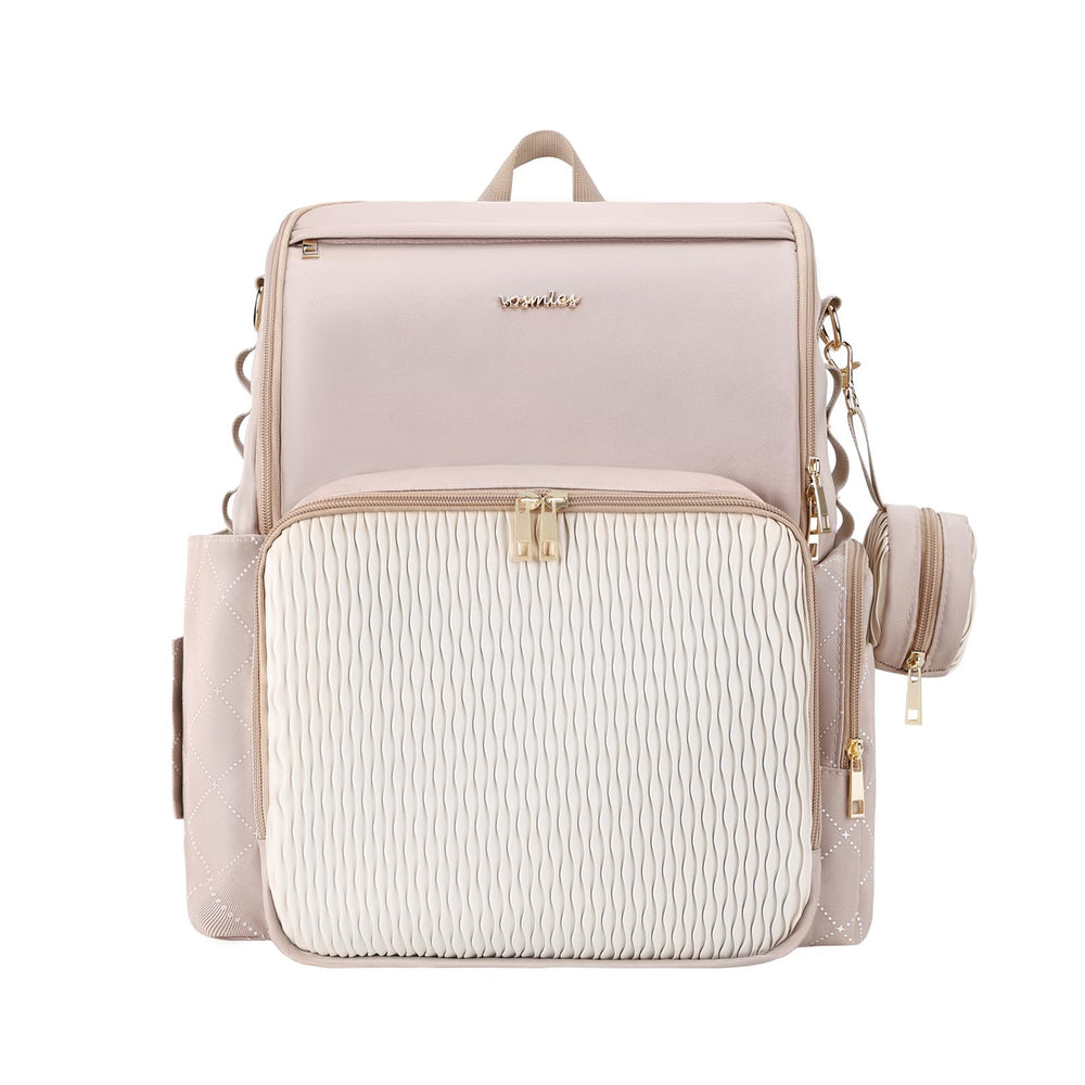 vosmles diaper bag patchwork design with gold zipper for stylish storage