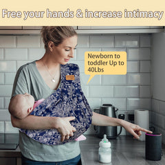 VRBabies sling shows four carry positions for versatility