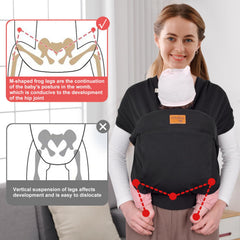 vrbabies wrap ergonomic-design scene demonstrates reduced shoulder strain for caregiver during wear.