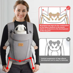vrbabies New Upgrade Ergonomic Baby Carrier front-outward view supports outward-facing carry for curious infants.