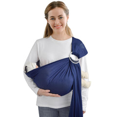 vrbabies Water Ring Sling dark blue front view shows breathable mesh for comfortable wear.