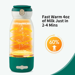 Vroyuir portable bottle warmer in car usage demonstrates cordless convenience during trips.