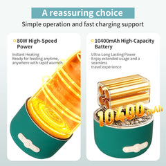 Vroyuir portable bottle warmer side handling highlights ergonomic grip for quick warming.