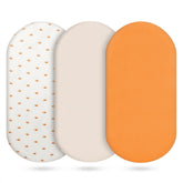 Vruelia 3-pack cotton muslin bassinet sheets with elastic edge fit for secure sleep