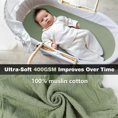 Vruelia ultra-soft muslin texture close-up highlighting breathable fabric and softness