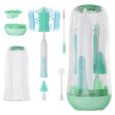 VSTM Electric Travel Bottle Brush Set packaging shows an all-in-one kit for on-the-go cleaning