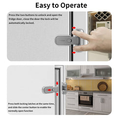 VSTM Fridge Lock with rotatable lock head demonstrates use on angled or tilted surfaces
