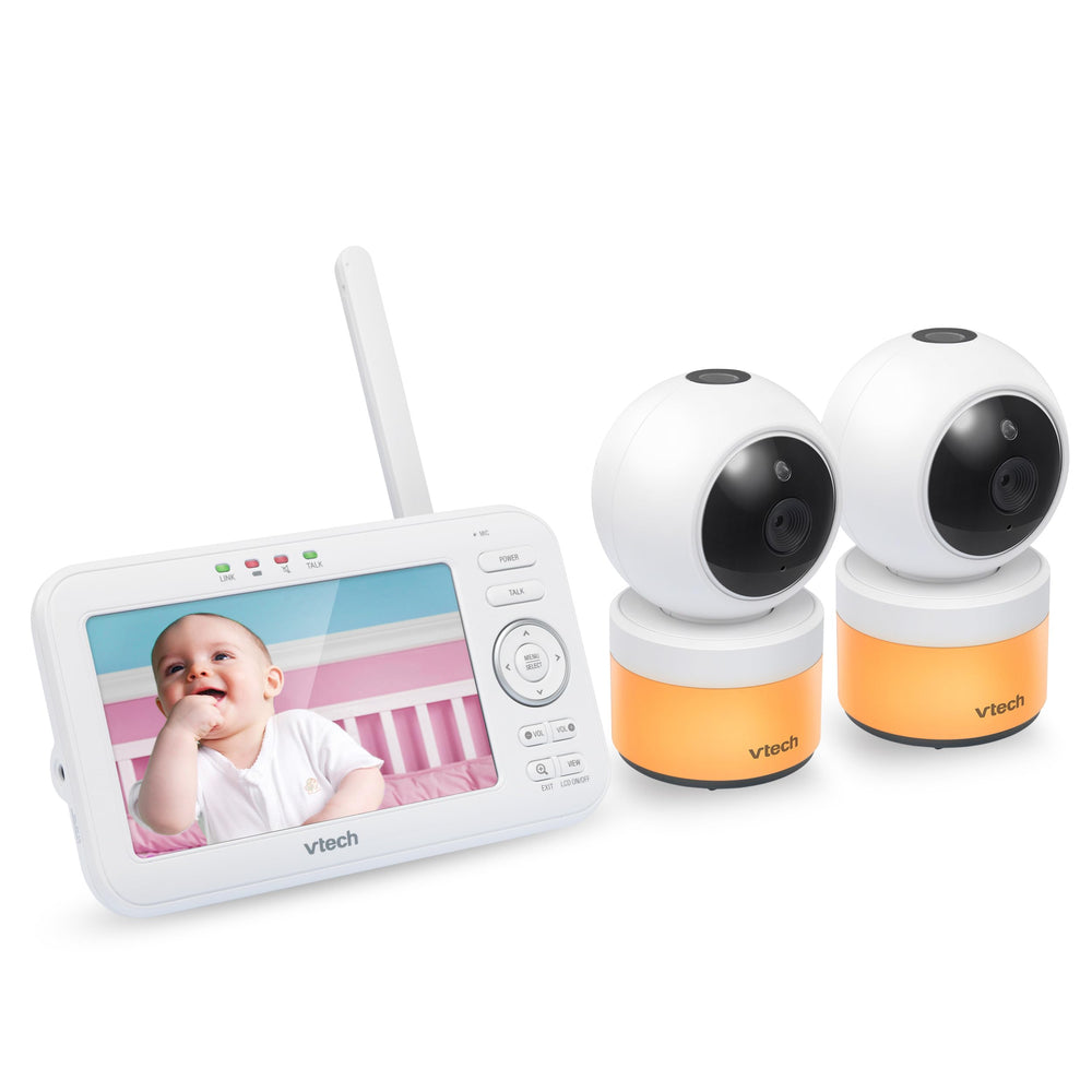 VTech VM5463-2 monitor 5inch screen provides clear baby viewing from the nursery