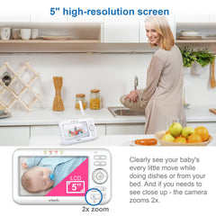 VTech VM5463-2 night-light LED provides soft nursery glow for soothing evenings