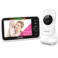 VTimes video monitor 5-inch LCD display for easy baby viewing.